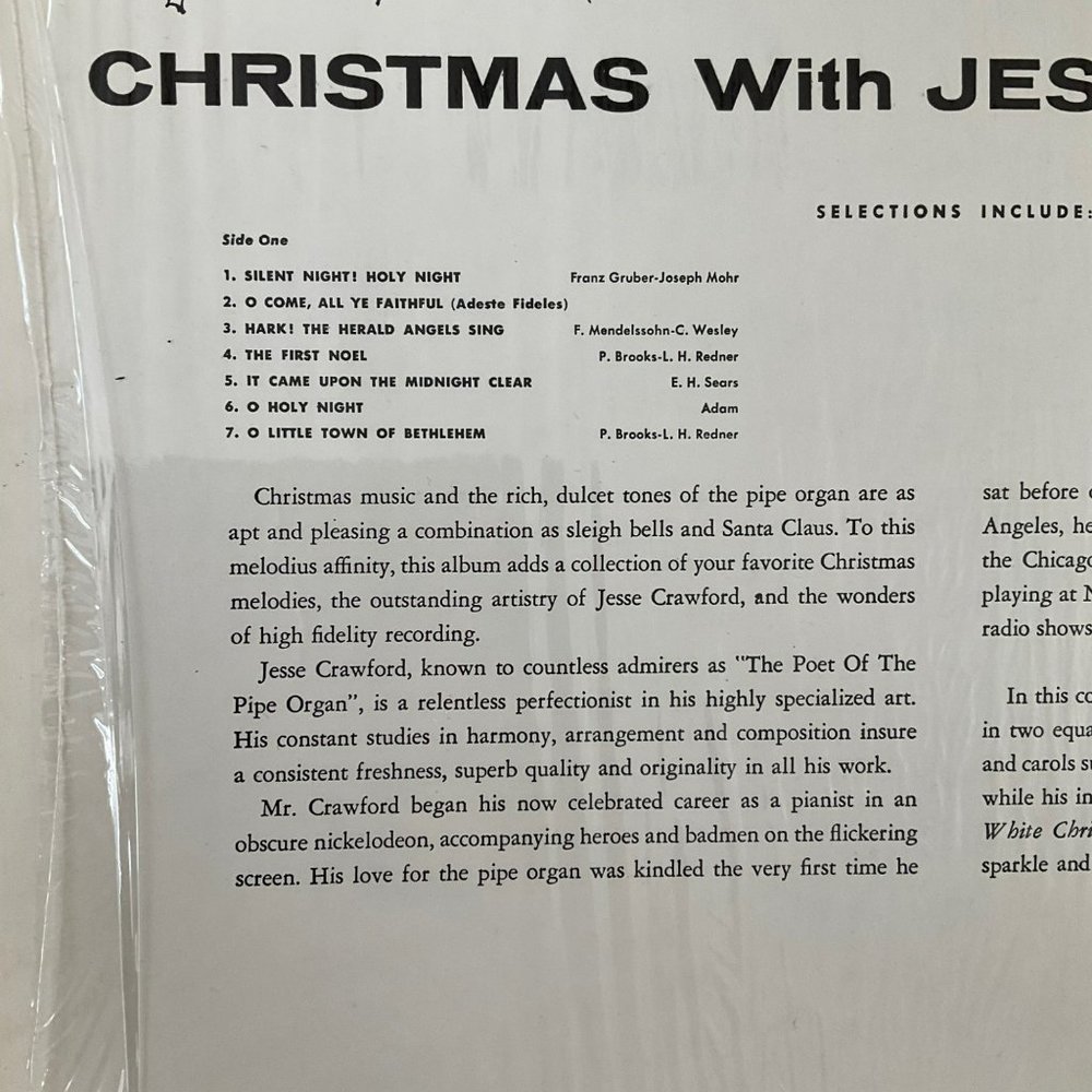 Jesse Crawford: Christmas Vintage Vinyl Record - Picture 2 of 9